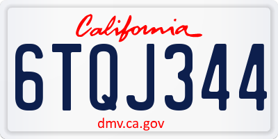 CA license plate 6TQJ344