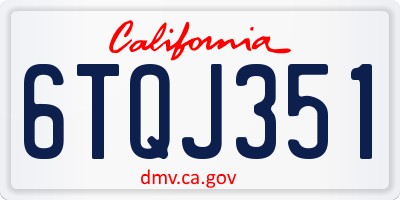 CA license plate 6TQJ351