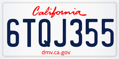 CA license plate 6TQJ355