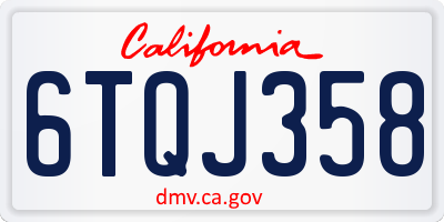 CA license plate 6TQJ358
