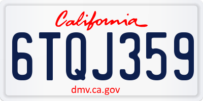 CA license plate 6TQJ359