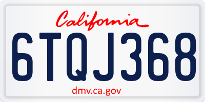 CA license plate 6TQJ368