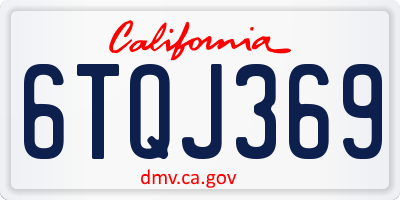 CA license plate 6TQJ369