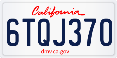 CA license plate 6TQJ370