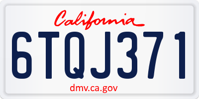 CA license plate 6TQJ371