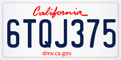 CA license plate 6TQJ375