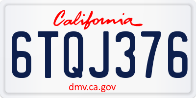 CA license plate 6TQJ376