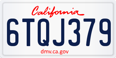 CA license plate 6TQJ379