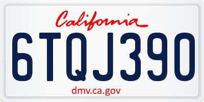 CA license plate 6TQJ390