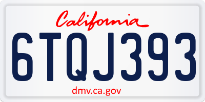 CA license plate 6TQJ393