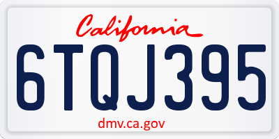 CA license plate 6TQJ395