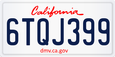 CA license plate 6TQJ399