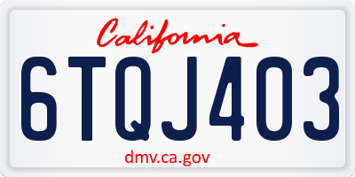 CA license plate 6TQJ403