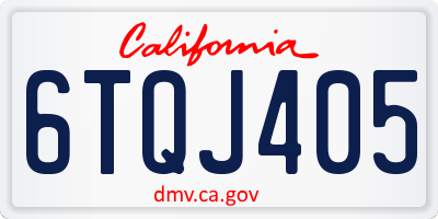 CA license plate 6TQJ405