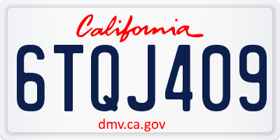 CA license plate 6TQJ409