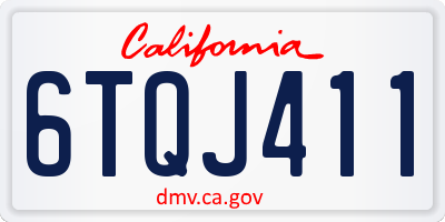 CA license plate 6TQJ411