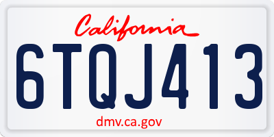 CA license plate 6TQJ413