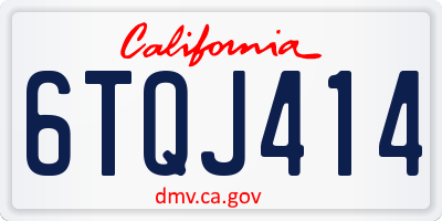 CA license plate 6TQJ414