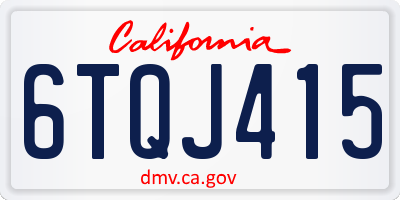 CA license plate 6TQJ415