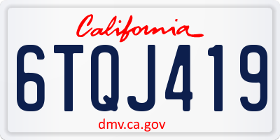 CA license plate 6TQJ419