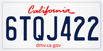 CA license plate 6TQJ422