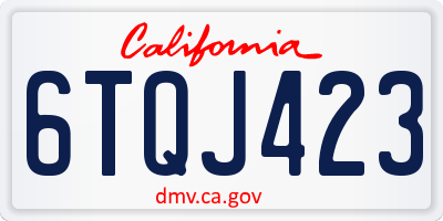 CA license plate 6TQJ423