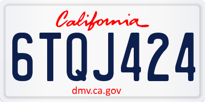 CA license plate 6TQJ424