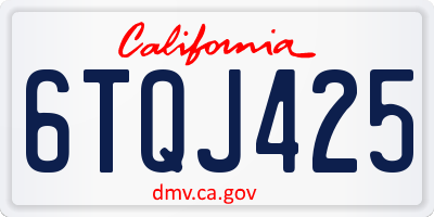 CA license plate 6TQJ425