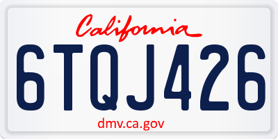 CA license plate 6TQJ426