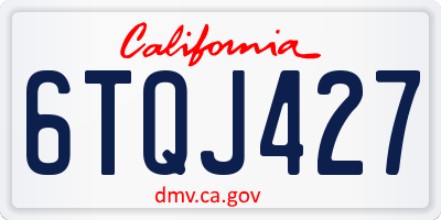 CA license plate 6TQJ427