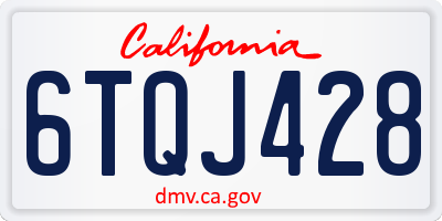 CA license plate 6TQJ428