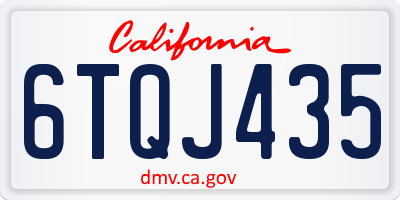 CA license plate 6TQJ435