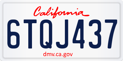 CA license plate 6TQJ437