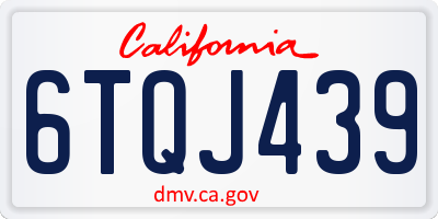 CA license plate 6TQJ439