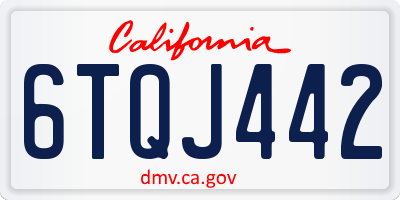 CA license plate 6TQJ442