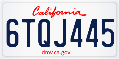 CA license plate 6TQJ445