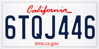 CA license plate 6TQJ446