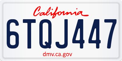 CA license plate 6TQJ447