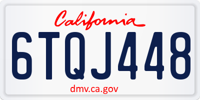 CA license plate 6TQJ448