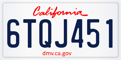 CA license plate 6TQJ451