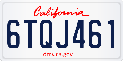 CA license plate 6TQJ461