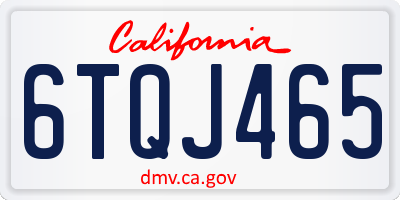 CA license plate 6TQJ465