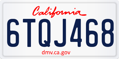 CA license plate 6TQJ468