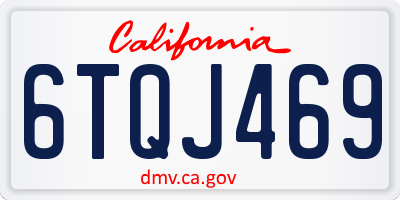 CA license plate 6TQJ469