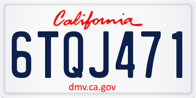 CA license plate 6TQJ471