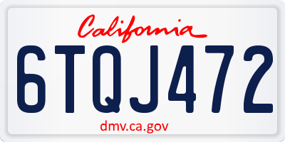 CA license plate 6TQJ472