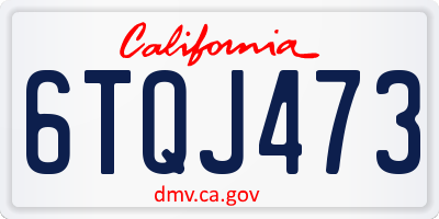 CA license plate 6TQJ473