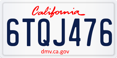 CA license plate 6TQJ476