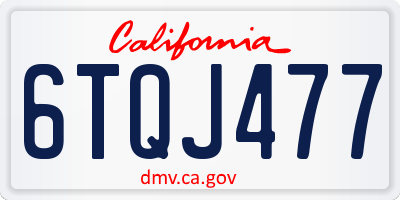 CA license plate 6TQJ477