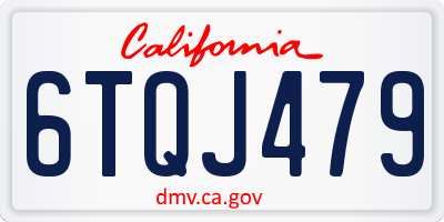 CA license plate 6TQJ479